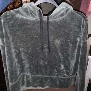 Calvin Klein velour cropped hoodie